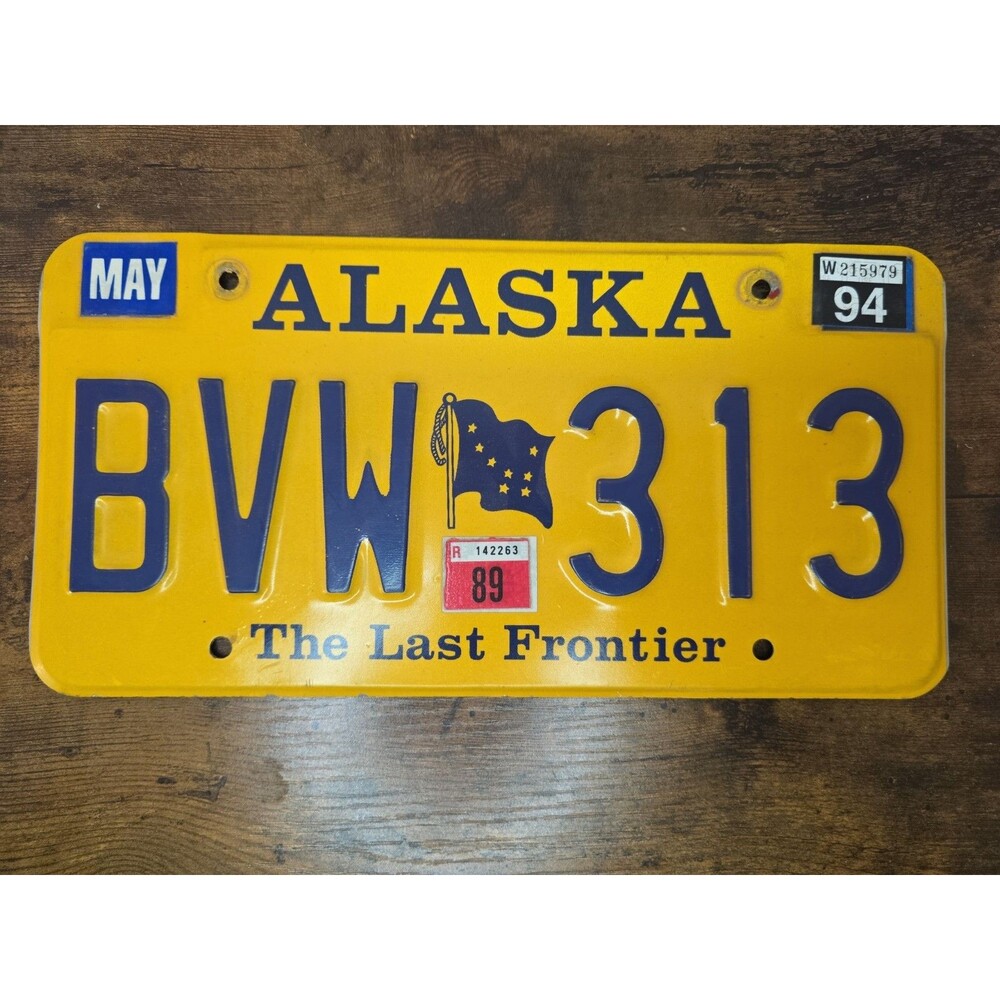 Alaska The Last Frontier License Plate May 1994
